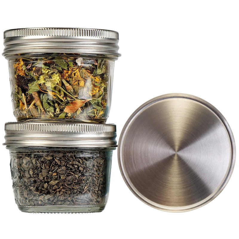 EcoPeaceful 316 Surgical Stainless Steel Mason Jar Lids WIDE Mouth - Rust-proof, Airtight, Leak-proof, BPA-Free, PVC-free, Vegan, Reusable - Not for Canning - Image 2